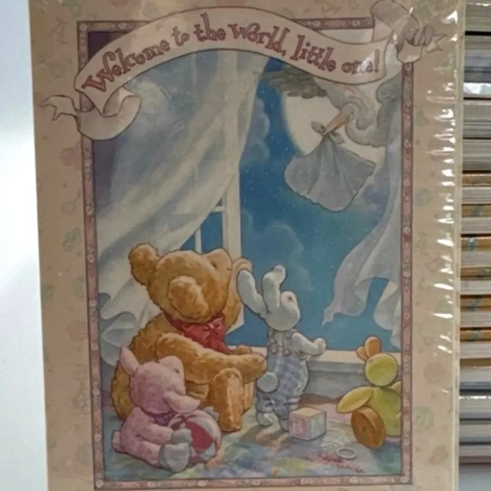 VTG Hallmark Baby Shower Invitations 8 Pack NOS 90s Classic Storybook Teddy Bear